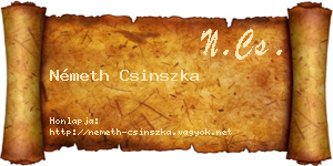 Németh Csinszka névjegykártya